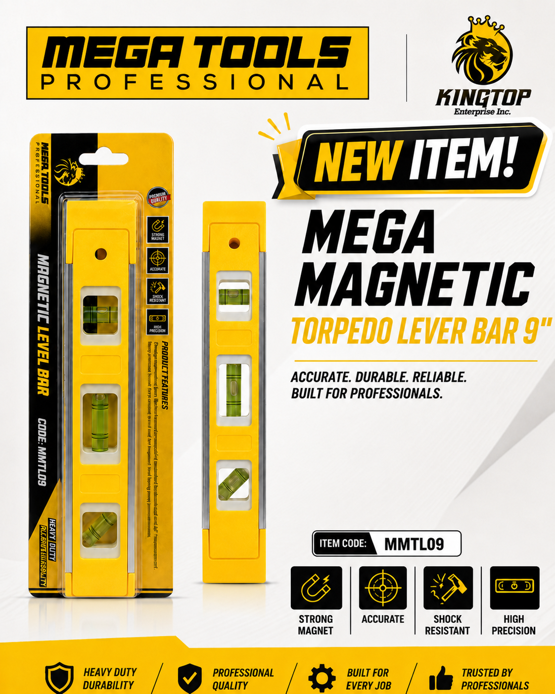 Magnetic Torpedo Level Bar 9"